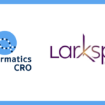 An graphic with The Bioinformatics CRO logo and Larkspur Biosciences logo